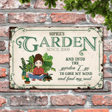 Garden Girl (Comic Style) - Outdoor-Doorplate