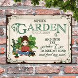 Garden Girl (Comic Style) - Outdoor-Doorplate