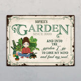 Garden Girl (Comic Style) - Outdoor-Doorplate