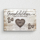 Rustic hearts - Grandparents-Canvas