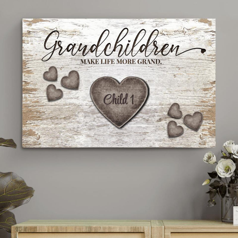 Rustic hearts - Grandparents-Canvas