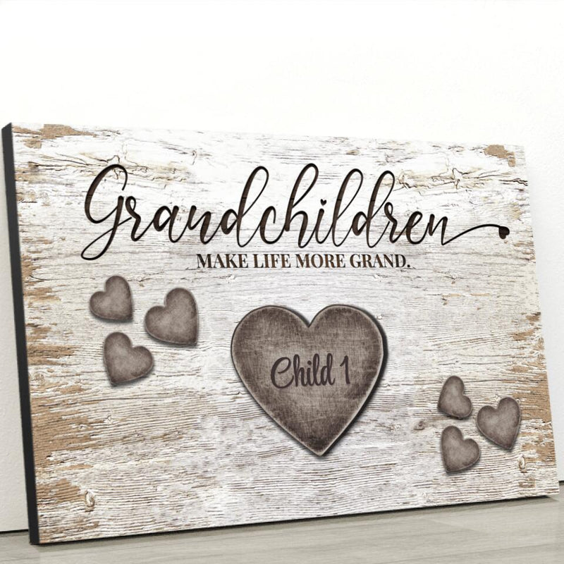 Rustic hearts - Grandparents-Canvas