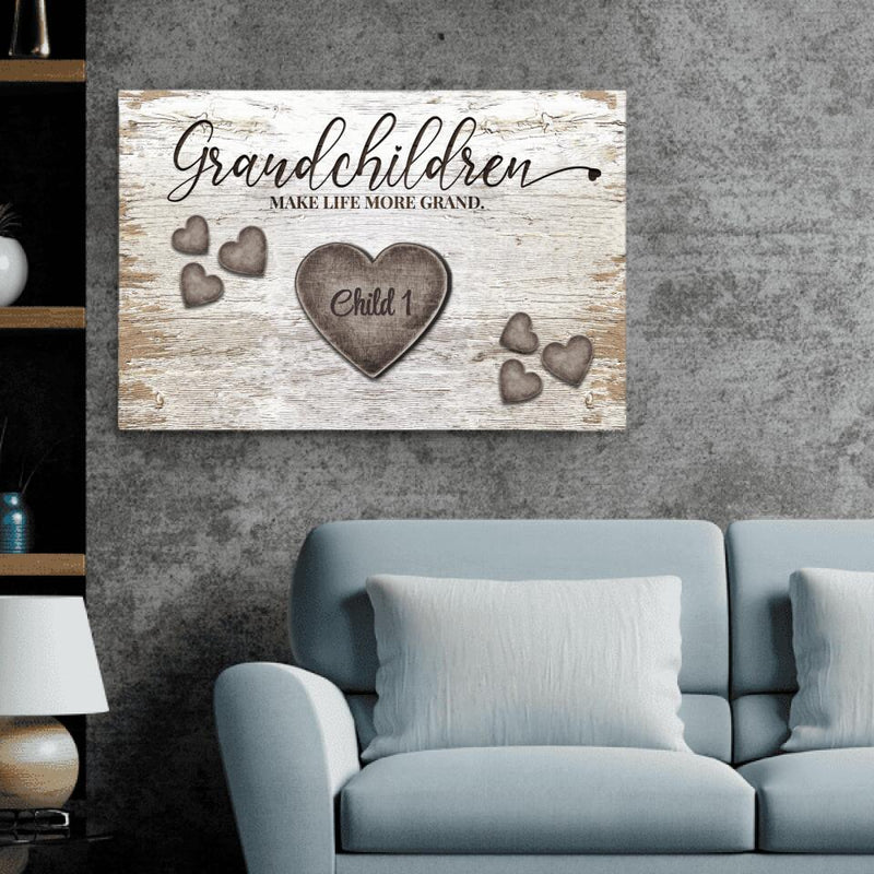 Rustic hearts - Grandparents-Canvas