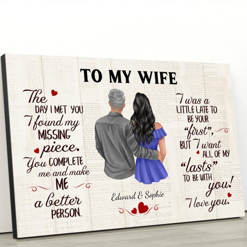 To my wife (drawing) - Couple-Canvas