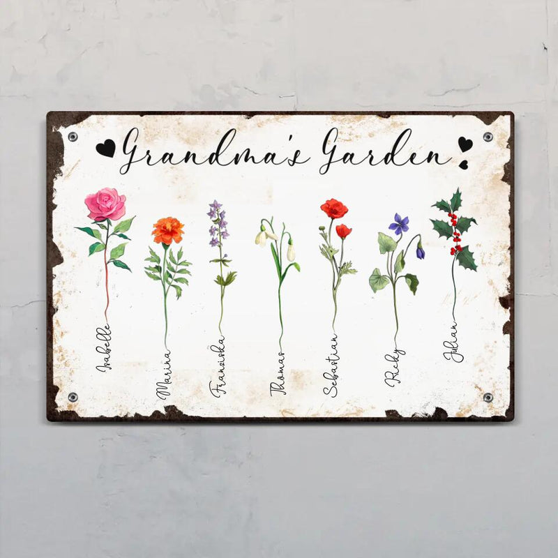 Grandma's Garden - Family-Doorplate