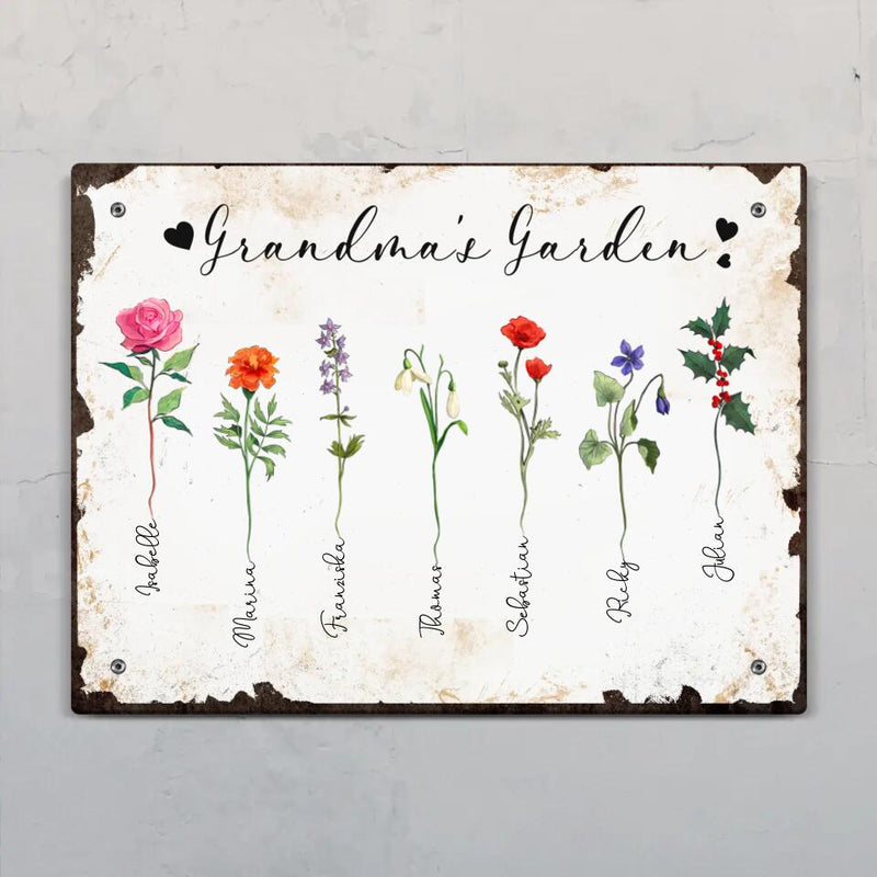 Grandma's Garden - Family-Doorplate