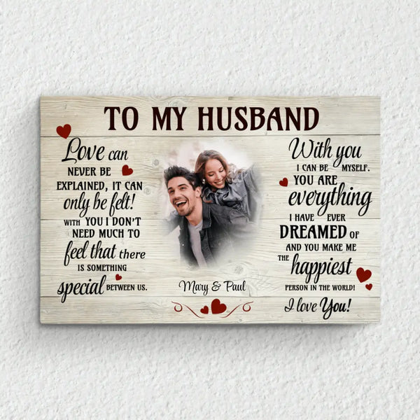 Special (to my husband) - Couple-Canvas