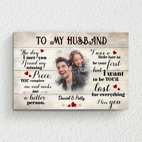 To my husband - Couple-Canvas