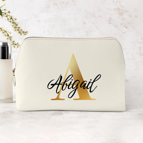 Initial - Personalised cosmetic bag faux leather